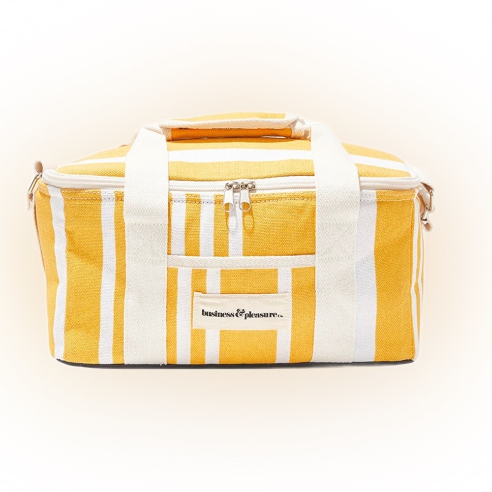 Business & Pleasure Yellow Striped Cooler Bag